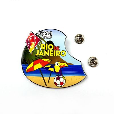 ซื้อ CMYK พิมพ์โลหะ Pin Badge กับ Butterfly Clutch สําหรับงานกีฬา การผลิตออนไลน์
