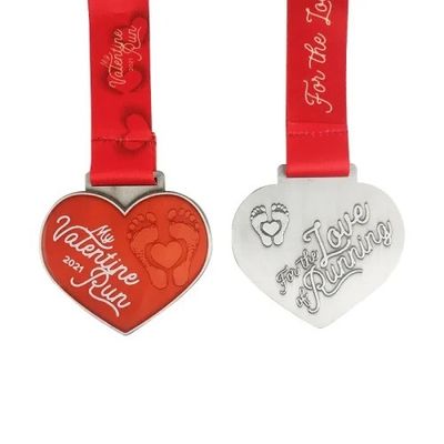 รีไซเคิล Valentines วันสนุก วิ่ง เหรียญหัวใจบุคคลิปกับชื่อ