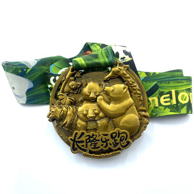 เหรียญเก่าทอง Joyrun การแข่งขันการวิ่งที่มีธีมสัตว์ เนื้อหาแข็ง